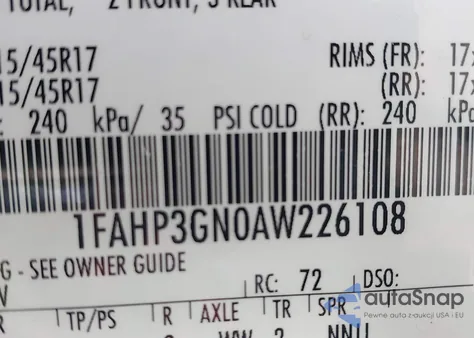 2010 Ford Focus Ses from USA, damaged, VIN 1FAHP3GN0AW226108